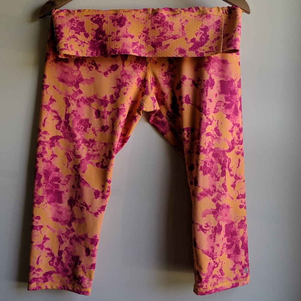 Champion powerflex orange and pink crop leggings